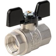 Кран шаровой для воды STOUT никель, полнопроходной ручка-бабочка 1/2