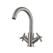 Смеситель для раковины Fmark FS8422 двухручковый, нержавеющая сталь