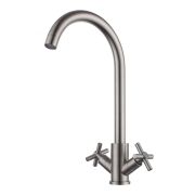 Смеситель для раковины Fmark FS8432 двухручковый, нержавеющая сталь