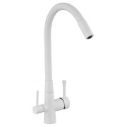 Смеситель для кухни SAVOL S-L1806W-02 монокомандный 2в1 с выходом питьевой воды БЕЛЫЙ