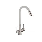 Смеситель для кухни SAVOL S-L1806L-04 монокомандный 2в1 с выходом питьевой воды Сатин