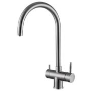 Смеситель для кухни Fmark FS0462, нерж., монокомандный 2в1 с выходом питьевой воды из фильтра