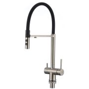 Смеситель для кухни Fmark FS1262-L01, нерж., монокомандный 2в1 с подключением к фильтру